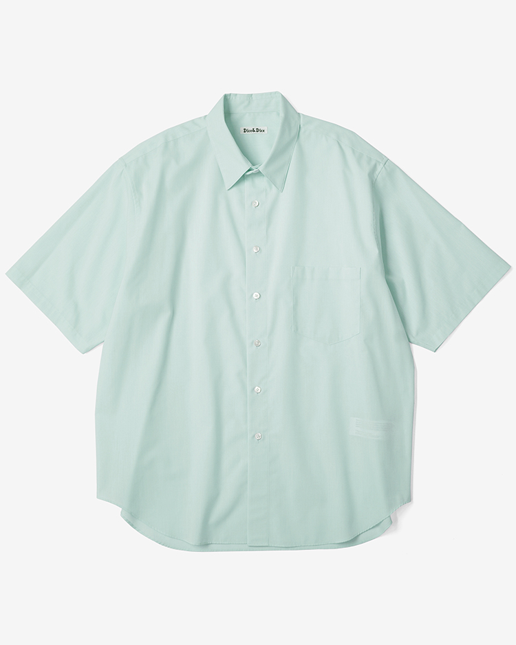 Dice&Dice / COTTON BROAD REGULAR COLLAR S/S SHIRT / PALE GREEN
