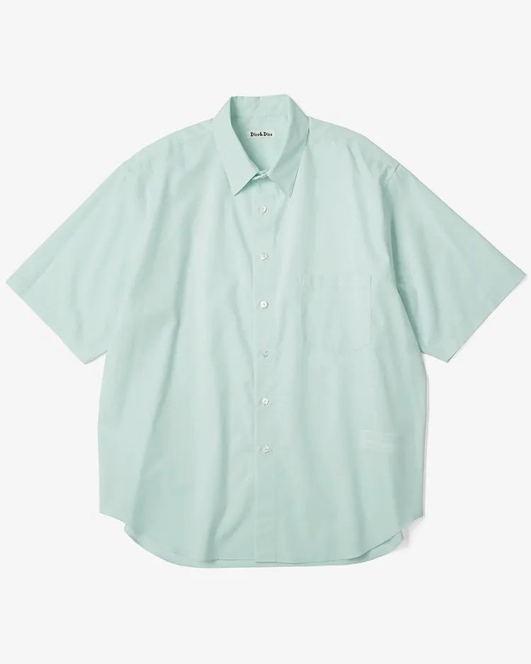 Dice&Dice / COTTON BROAD REGULAR COLLAR S/S SHIRT / PALE GREEN