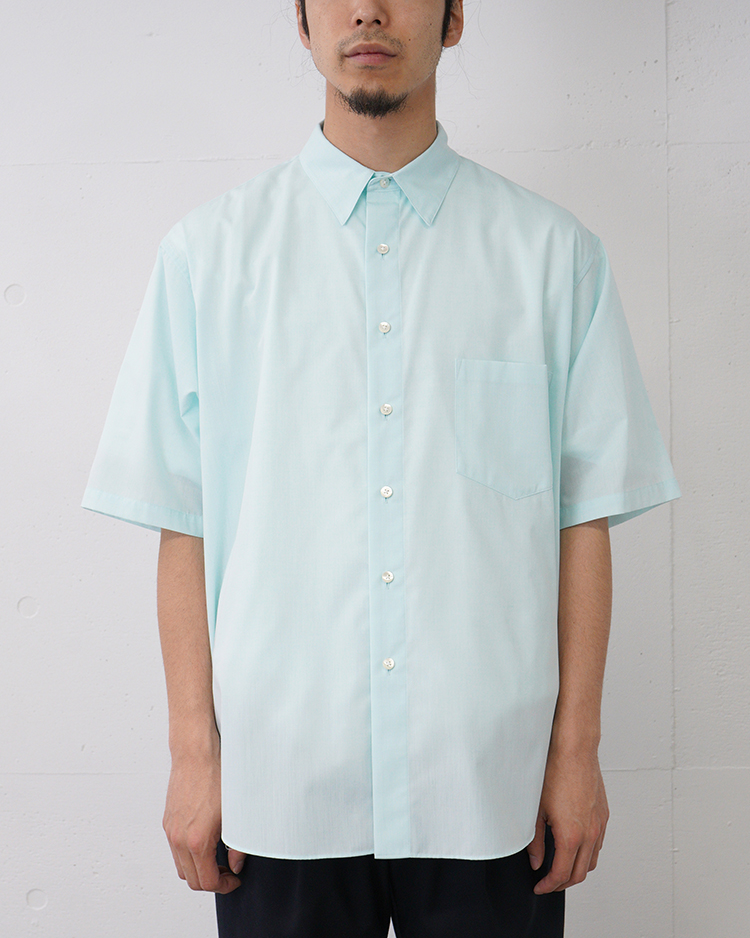 Dice&Dice / COTTON BROAD REGULAR COLLAR S/S SHIRT / PALE GREEN
