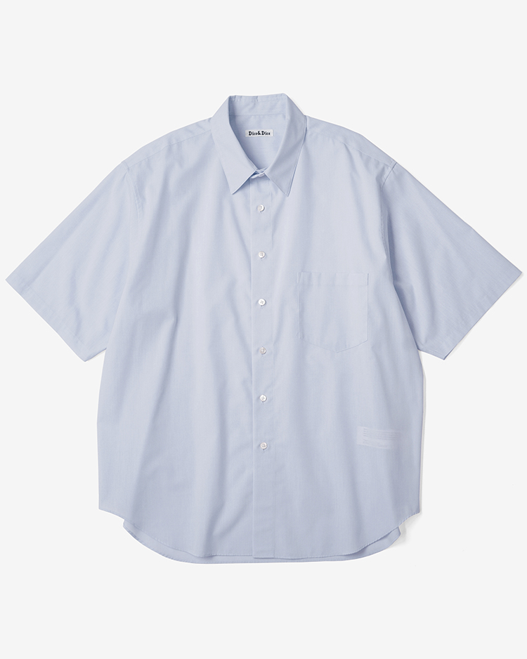 Dice&Dice / COTTON BROAD REGULAR COLLAR S/S SHIRT / PALE BLUE		