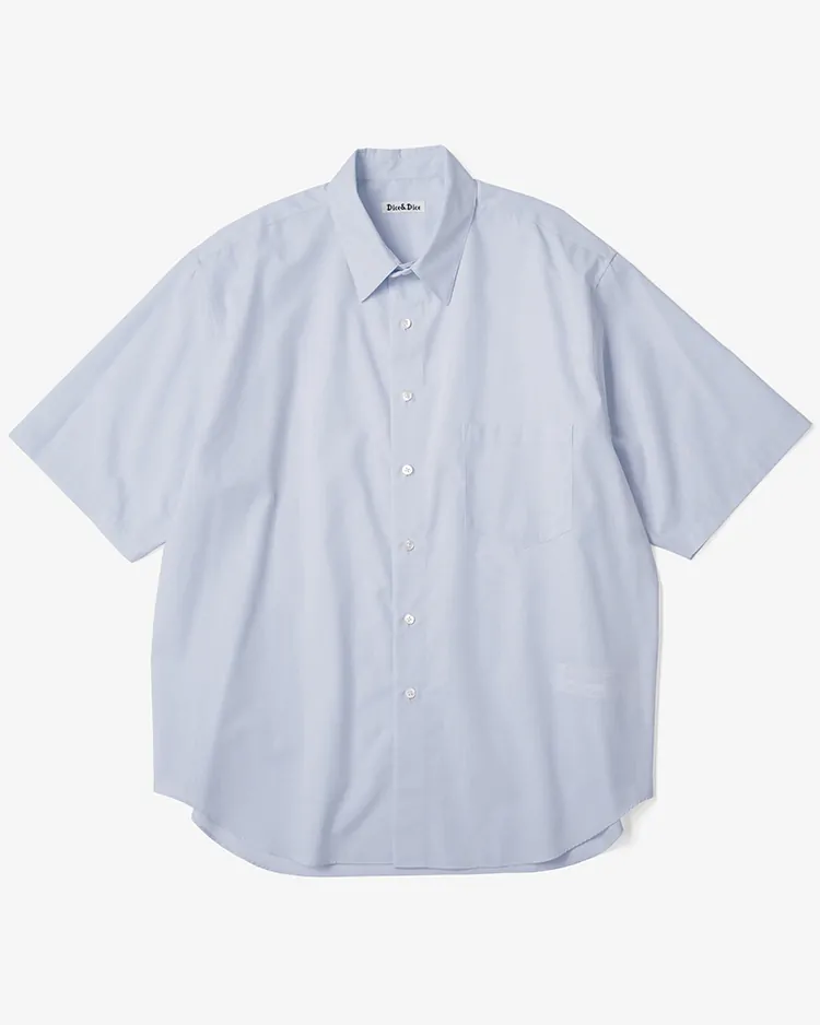 Dice&Dice / COTTON BROAD REGULAR COLLAR S/S SHIRT / PALE BLUE		