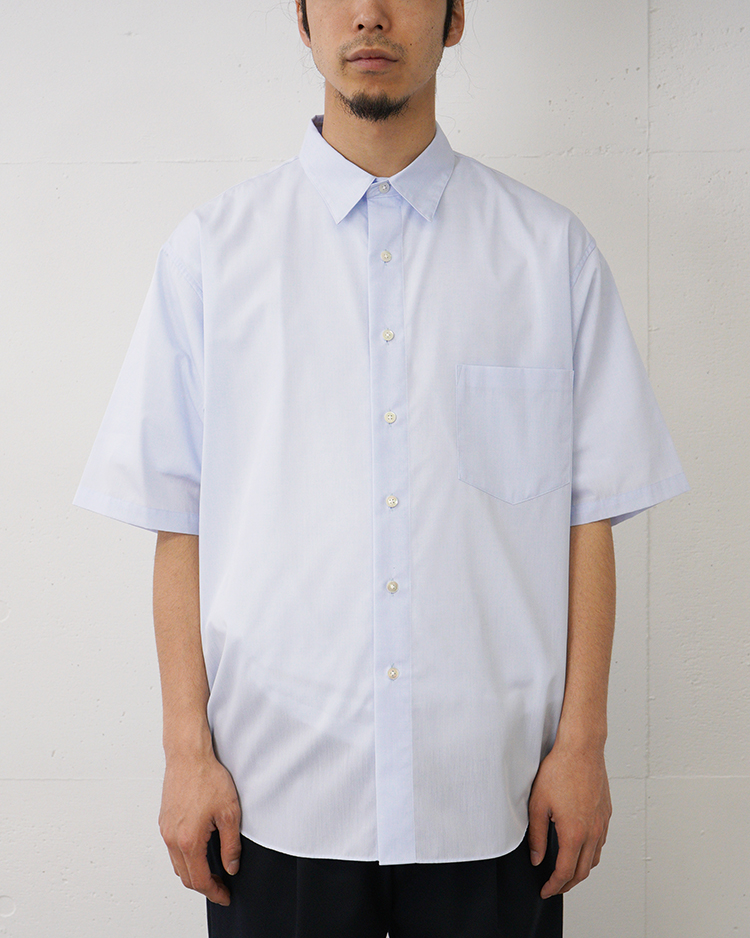 Dice&Dice / COTTON BROAD REGULAR COLLAR S/S SHIRT / PALE BLUE		