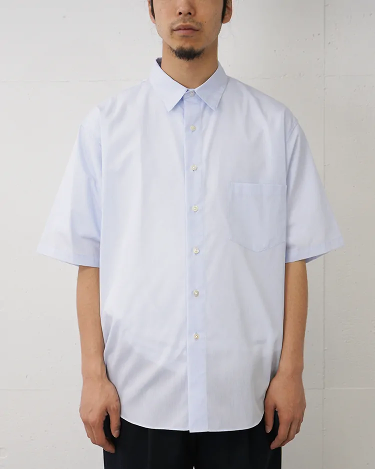 Dice&Dice / COTTON BROAD REGULAR COLLAR S/S SHIRT / PALE BLUE		