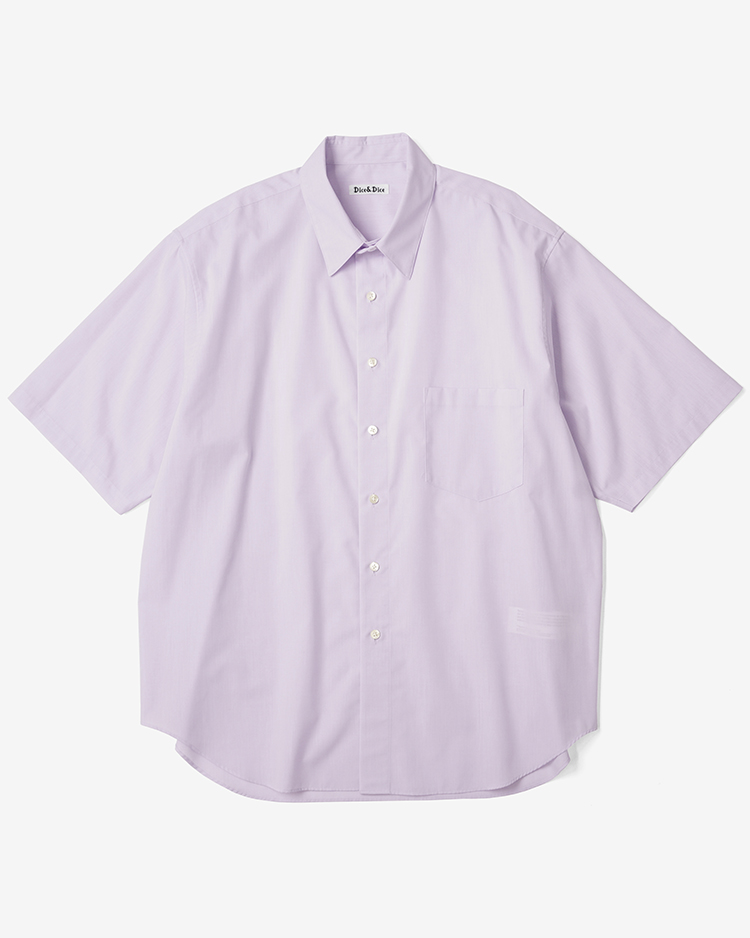 Dice&Dice / COTTON BROAD REGULAR COLLAR S/S SHIRT / PALE PURPLE	
