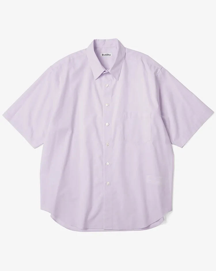 Dice&Dice / COTTON BROAD REGULAR COLLAR S/S SHIRT / PALE PURPLE	