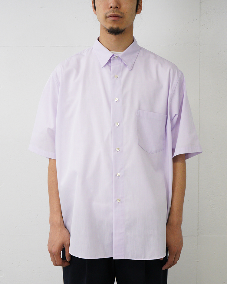 Dice&Dice / COTTON BROAD REGULAR COLLAR S/S SHIRT / PALE PURPLE	