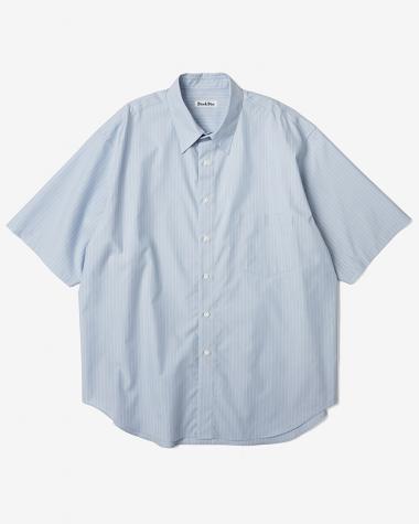 Dice&Dice / COTTON BROAD STRIPE REGULAR COLLAR S/S SHIRT/ BLUE STRIPE