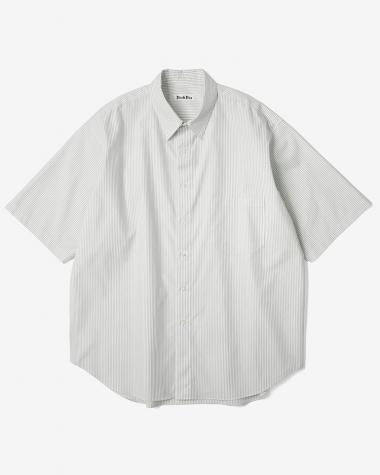 Dice&Dice / COTTON BROAD STRIPE REGULAR COLLAR S/S SHIRT / WHITE STRIPE