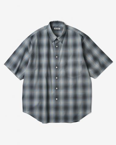 Dice&Dice / COTTON BROAD CHECK REGULAR COLLAR S/S SHIRT / BLUE CHECK