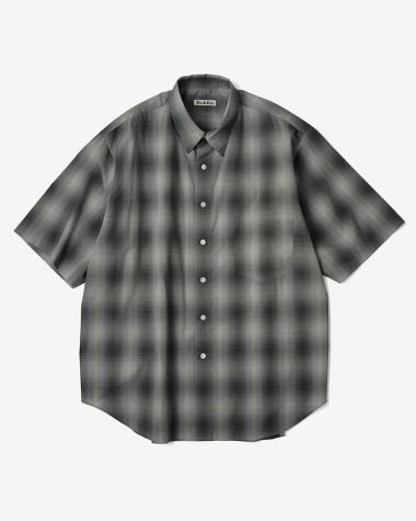 Dice&Dice / COTTON BROAD CHECK REGULAR COLLAR S/S SHIRT / BLACK CHECK		