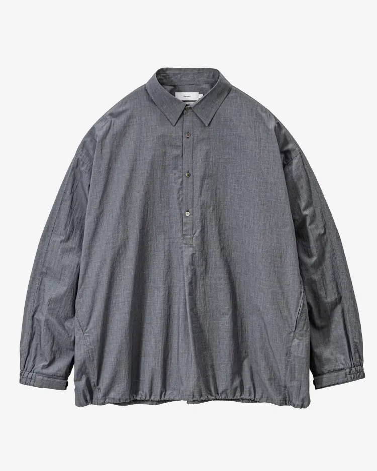 Graphpaper (MEN) / Seersucker Pullover Shirt / GRAY