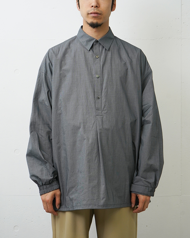 Graphpaper (MEN) / Seersucker Pullover Shirt / GRAY