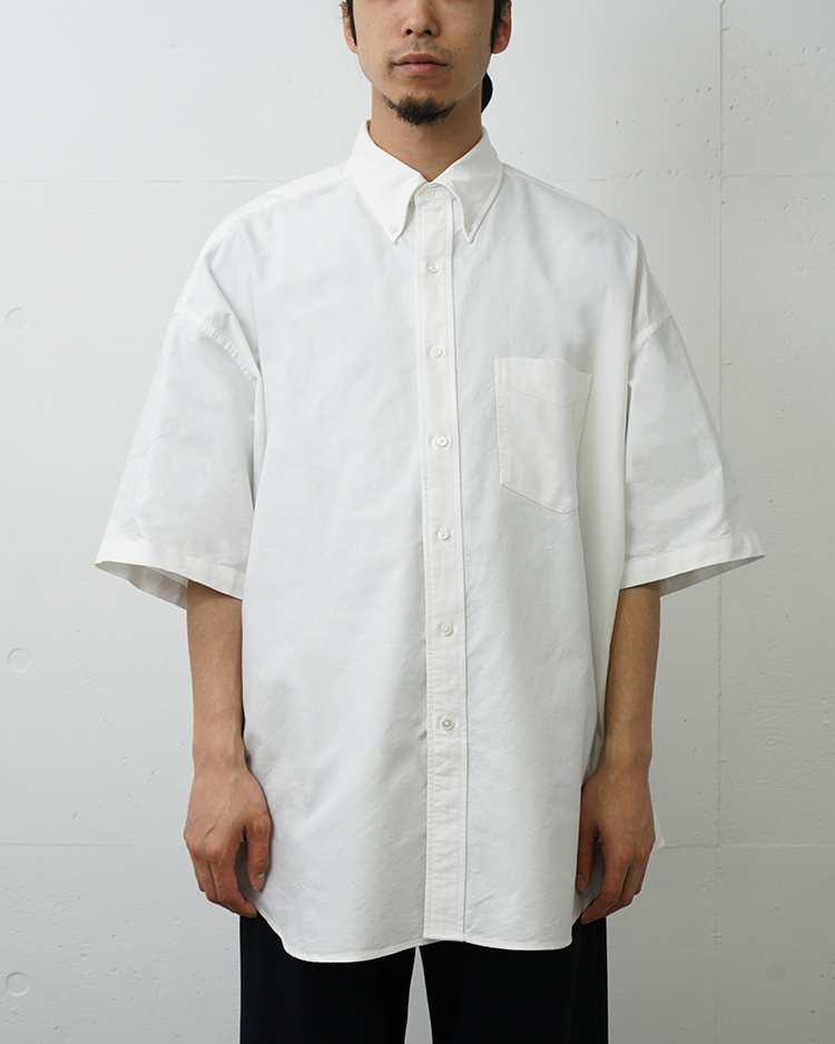 Graphpaper (MEN) / Oxford S/S Oversized B.D Shirt / WHITE