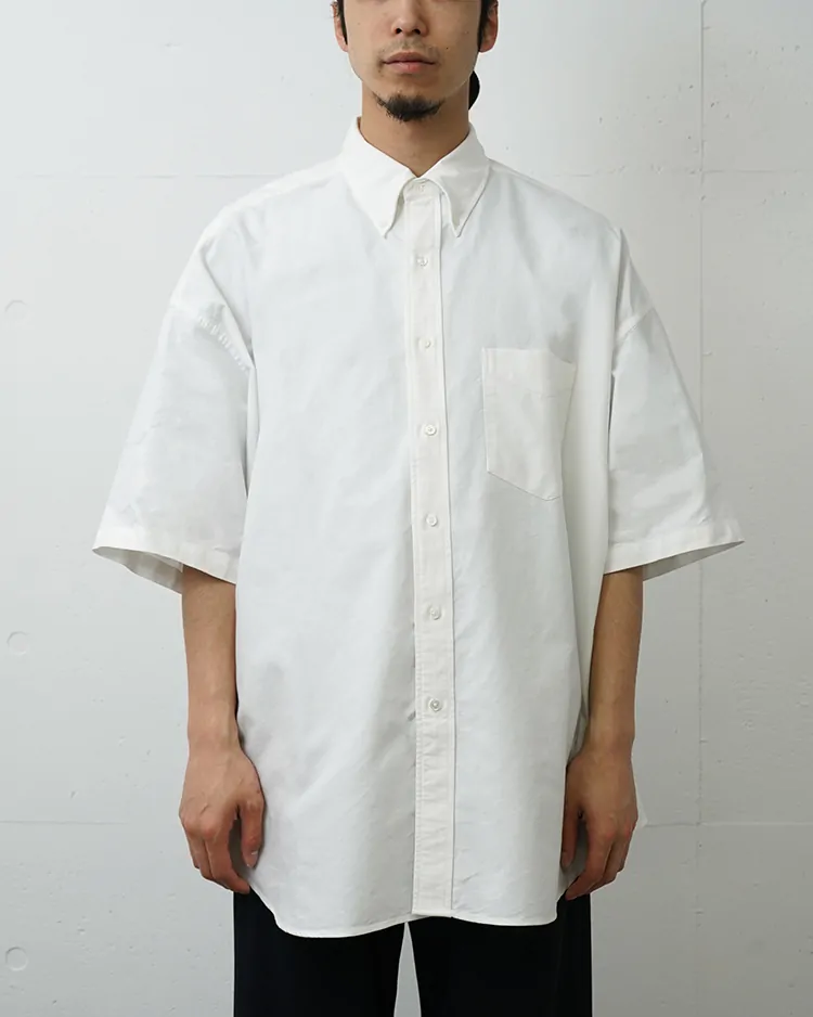 Graphpaper (MEN) / Oxford S/S Oversized B.D Shirt / WHITE