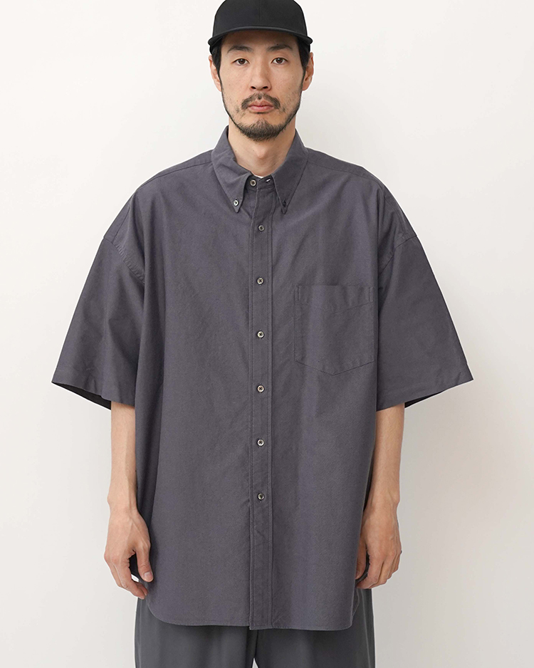Graphpaper (MEN) / Oxford S/S Oversized B.D Shirt / GRAY