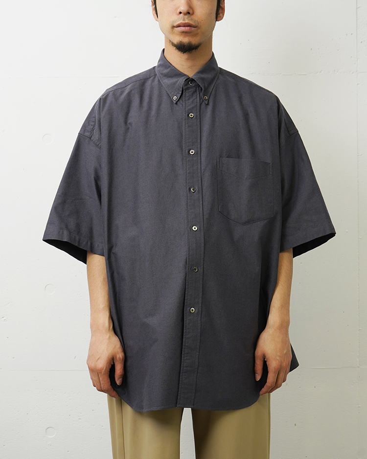 Graphpaper (MEN) / Oxford S/S Oversized B.D Shirt / GRAY