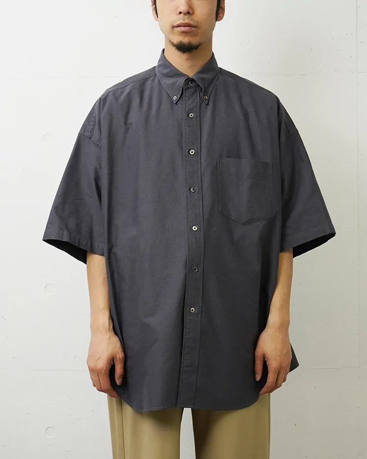 Graphpaper (MEN) / Oxford S/S Oversized B.D Shirt / GRAY