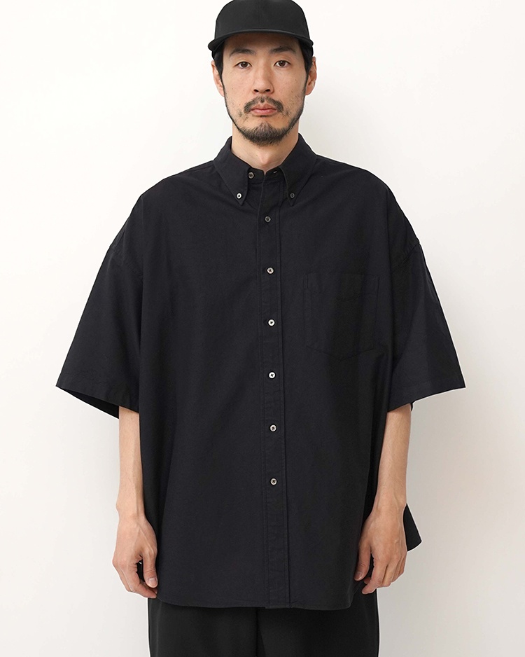 Graphpaper (MEN) / Oxford S/S Oversized B.D Shirt / BLACK