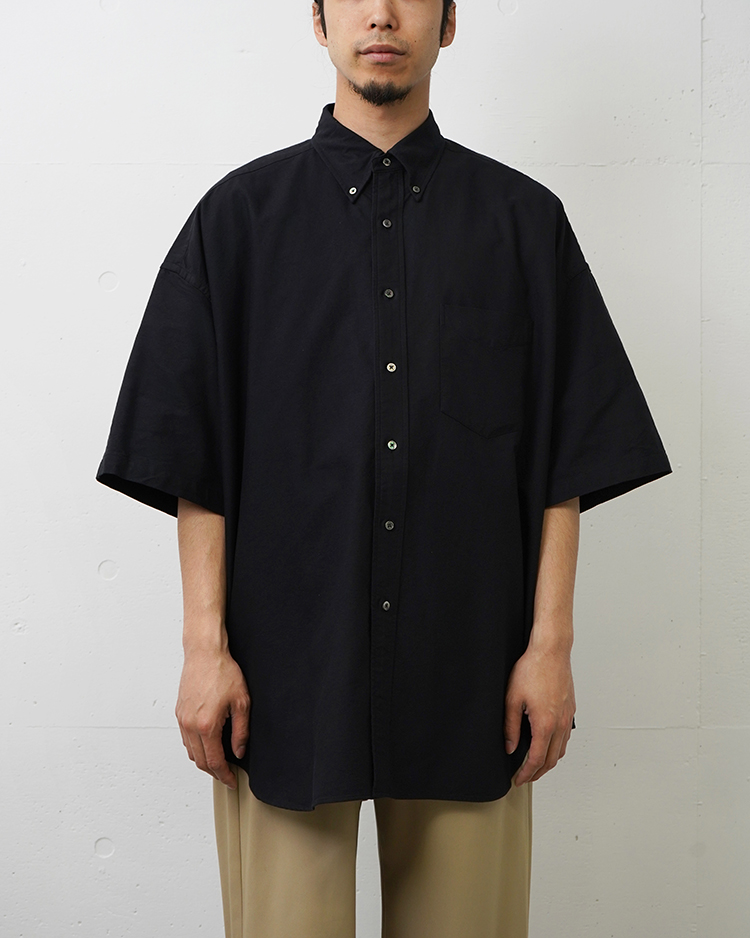 Graphpaper (MEN) / Oxford S/S Oversized B.D Shirt / BLACK