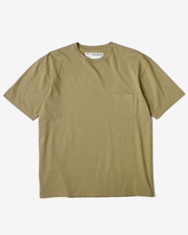  / Compact Fit Densely Knit T-Shirt with Pocket / KHAKI