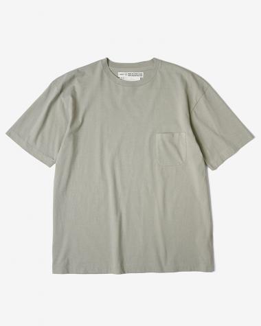  / Compact Fit Densely Knit T-Shirt with Pocket / GREY