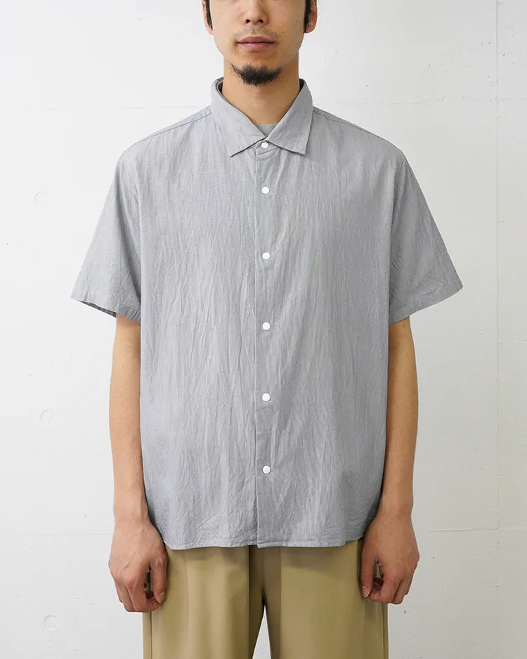 YAECA (MEN) / Comfort Shirt-Relaxed Square S/S / HAIRLINE-ST