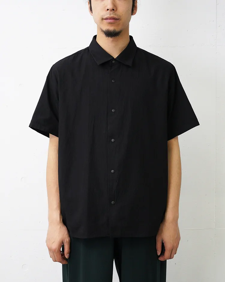 YAECA (MEN) / Comfort Shirt-Relaxed Square S/S / NAVY