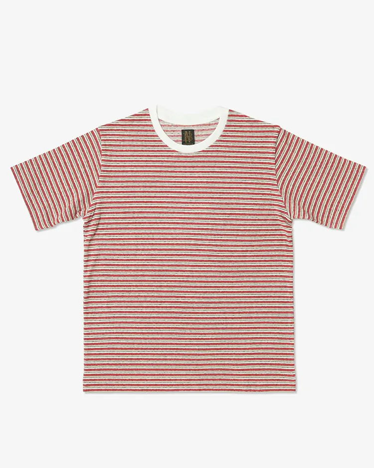 BATONER (WOMEN) / OCHIWATA BORDER T-SHIRT / WHITE×RED
