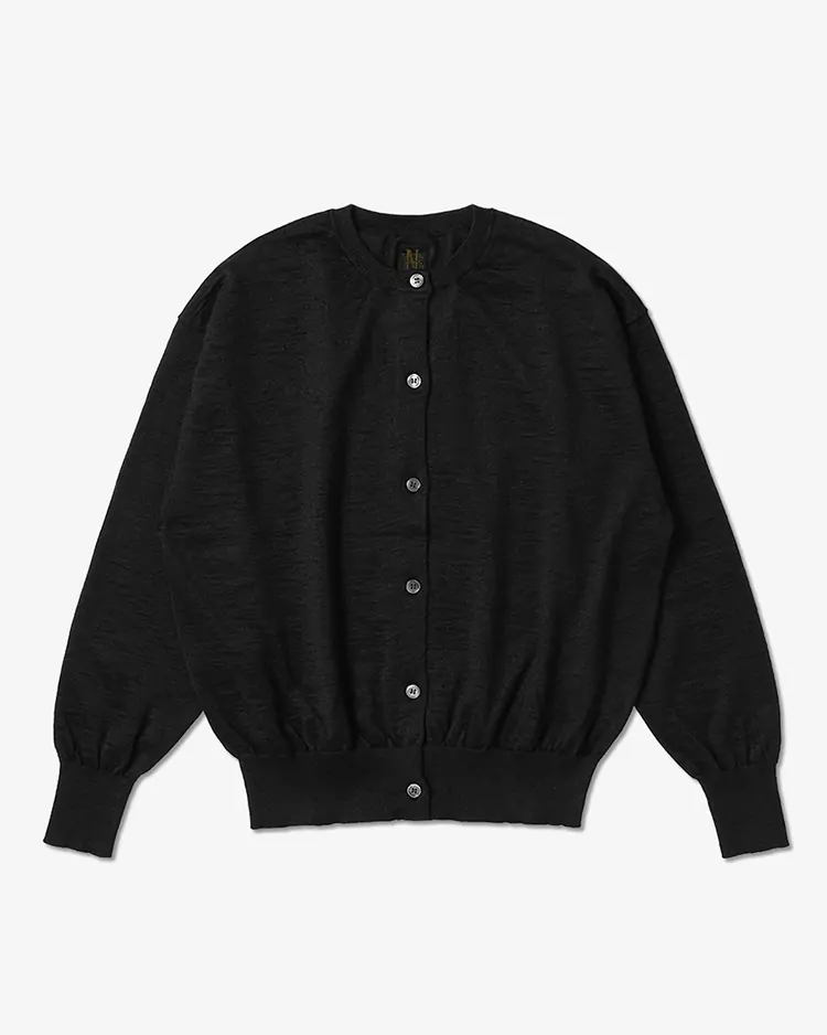 BATONER (WOMEN) / CHOMA CREW NECK CARDIGAN / BLACK