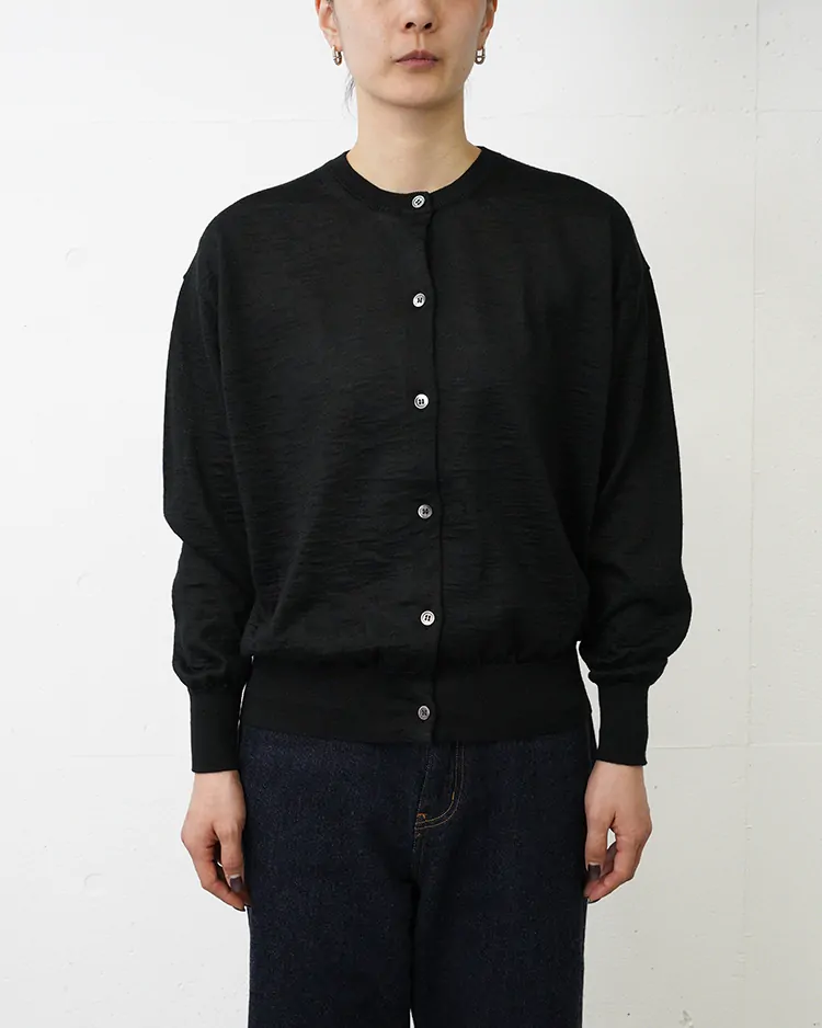 BATONER (WOMEN) / CHOMA CREW NECK CARDIGAN / BLACK