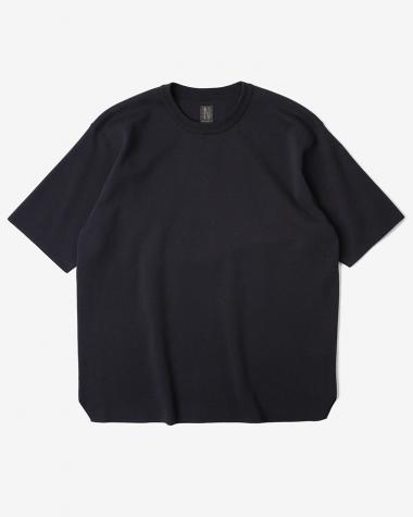BATONER (MEN) / 32G SMOOTH KNIT T-SHIRT / NAVY