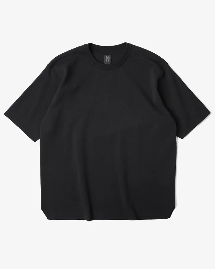 BATONER (MEN) / 32G SMOOTH KNIT T-SHIRT / BLACK