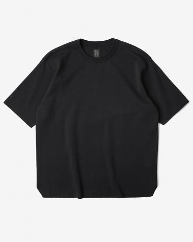 BATONER (MEN) / 32G SMOOTH KNIT T-SHIRT / BLACK