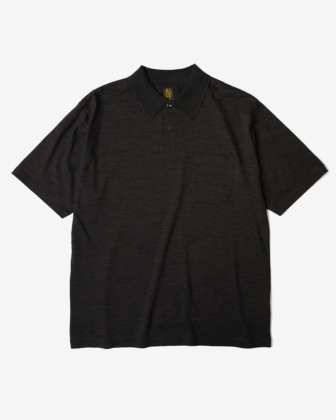 BATONER (MEN) / SUMMER WOOL POLO T-SHIRT / BROWN