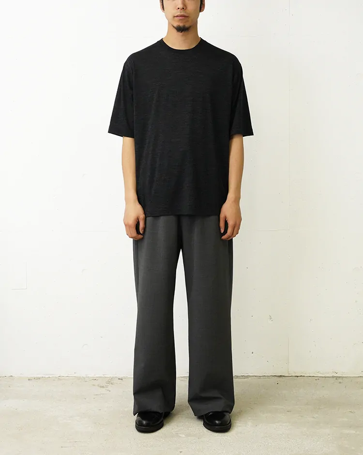 SUMMER WOOL T-SHIRT / CHARCOAL | BATONER (MEN)(バトナー) | T