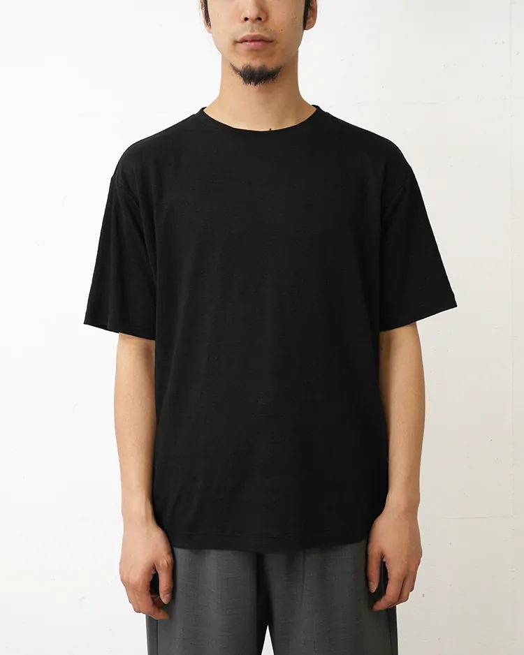 BATONER (MEN) / NORMANDY LINEN T-SHIRT / BLACK