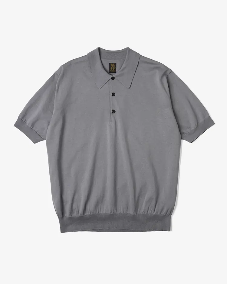 BATONER (MEN) / CARIBBEAN SEAISLAND COTTON POLO SHORT SLEEVE / GRAYISH BLUE