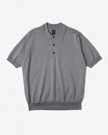  / CARIBBEAN SEAISLAND COTTON POLO SHORT SLEEVE / GRAYISH BLUE