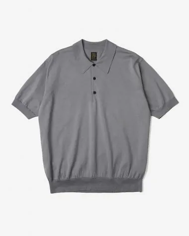 BATONER (MEN) / CARIBBEAN SEAISLAND COTTON POLO SHORT SLEEVE / GRAYISH BLUE