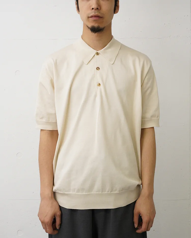 BATONER (MEN) / CARIBBEAN SEAISLAND COTTON POLO SHORT SLEEVE / IVORY