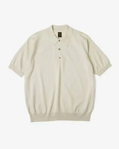 BATONER (MEN) / CARIBBEAN SEAISLAND COTTON POLO SHORT SLEEVE / IVORY