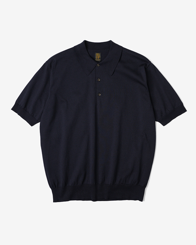 CARIBBEAN SEAISLAND COTTON POLO SHORT SLEEVE / NAVY | BATONER (MEN