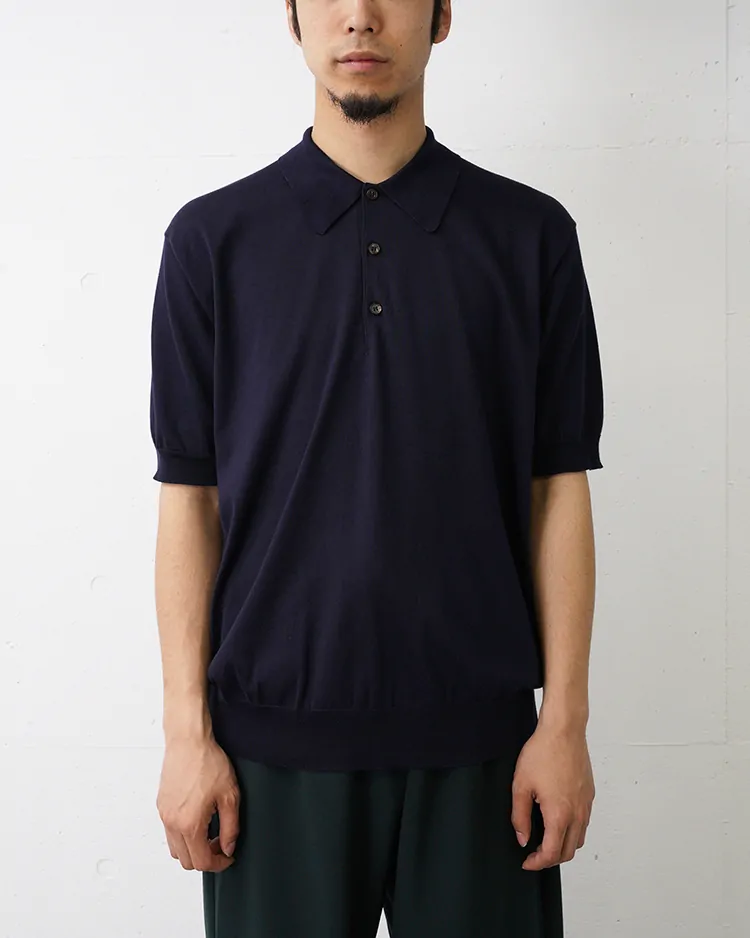 BATONER (MEN) / CARIBBEAN SEAISLAND COTTON POLO SHORT SLEEVE / NAVY