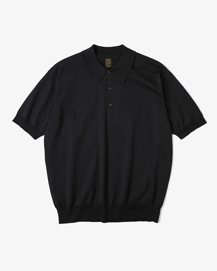 BATONER (MEN) / CARIBBEAN SEAISLAND COTTON POLO SHORT SLEEVE / BLACK