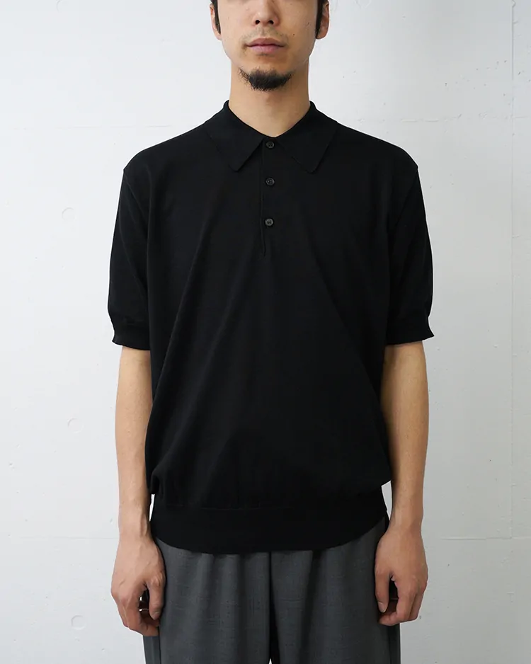 BATONER (MEN) / CARIBBEAN SEAISLAND COTTON POLO SHORT SLEEVE / BLACK