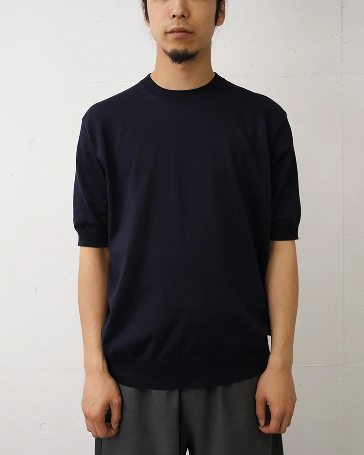 BATONER (MEN) / CARIBBEAN SEAISLAND COTTON CREW NECK SHORT SLEEVE / NAVY