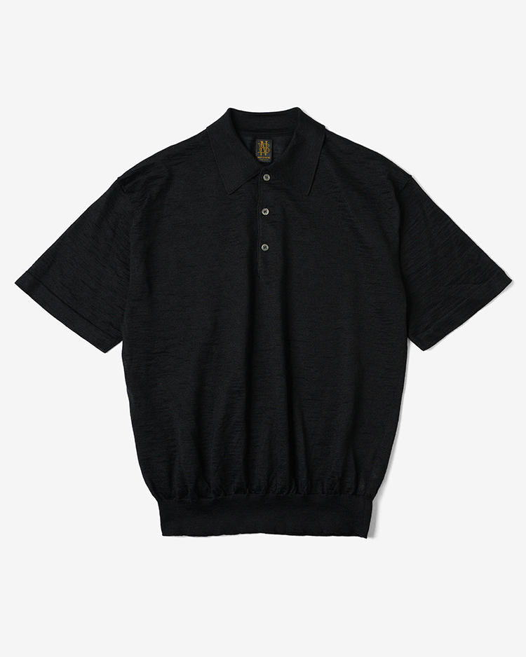 CHOMA POLO SHORT SLEEVE / BLACK | BATONER (MEN)(バトナー) | T
