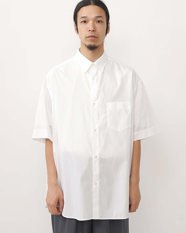 Graphpaper (MEN) / Broad S/S Oversized Regular Collar Shirt / WHITE