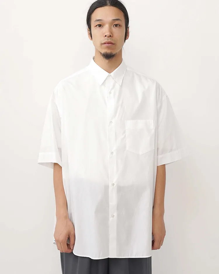 Graphpaper (MEN) / Broad S/S Oversized Regular Collar Shirt / WHITE