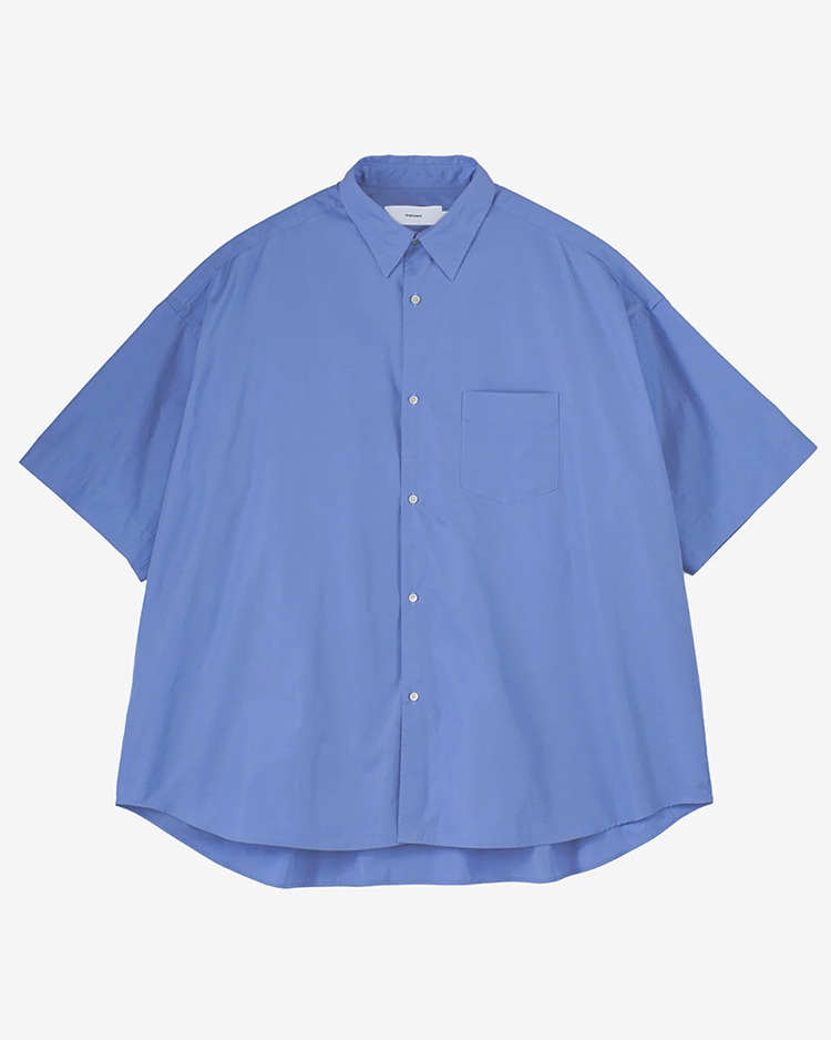 Graphpaper (MEN) / Broad S/S Oversized Regular Collar Shirt / BLUE